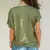 Camiseta irregular de manga curta feminina, casual, ombro oblíquo, tops cruzado - loja online