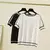 Camiseta feminina de malha fina, tops de manga curta, roupas casuais, camiseta f - comprar online