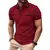 Polo de manga curta de botão masculino, cor sólida, lapela, leve, virada para - loja online