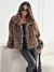 Elegante e personalizado novo outono e inverno leopardo impressão lapela jaquet - comprar online