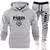 Imagem do Moletom com capuz listrado e calça treino masculino, roupas esportivas masculin