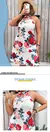 Vestido feminino com estampa floral, vestido casual com gola alta, sem mangas pa