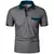 Camiseta de manga curta masculina, polo de cor sólida com bolsos, passeio, solt - loja online