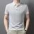 Camisa polo manga curta de seda gelo masculina, camiseta leve com lapela, top ex - loja online
