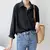 Blusa de manga longa vintage para mulheres, tops brancos casuais soltos, camisa - Irislandia Variedades