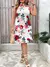 Imagem do Vestido feminino com estampa floral, vestido casual com gola alta, sem mangas pa