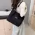 Imagem do Bolsa tote de veludo da moda, bolsa de ombro de cor sólida, bolsa casual femini