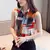 Cardigan casual solto para as mulheres, camisa sem mangas chiffon, tops impresso