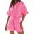 Conjunto de duas peças para mulher, camisa de manga curta com colarinho, calções de botão e perna larga, roupa larga branca, 8655, verão - loja online