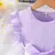 Vestido de princesa floral com manga babada para crianças, vestidos formais com na internet