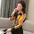 Blusas de chiffon leopardo para mulheres, camisas de manga compridas para senhor na internet