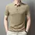 Camisa polo manga curta de seda gelo masculina, camiseta leve com lapela, top ex - loja online