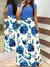 2023 estilo europeu e americano floral impressão cor combinando vestido de mang - Irislandia Variedades