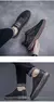 Sapatilhas de couro vulcanizado impermeáveis masculinas, sapatos casuais confor - loja online