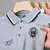 Camisa polo de manga curta bordada casual masculina, blusa de cor sólida, moda - Irislandia Variedades