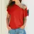 Camiseta irregular de manga curta feminina, casual, ombro oblíquo, tops cruzado - loja online