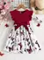 Vestido de princesa floral com manga babada para crianças, vestidos formais com