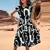 Imagem do Vestido plissado de manga curto feminino, gola redonda, comprimento do joelho, e