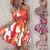 Imagem do Vestido Halter estampado feminino, Babados, Linha A, Plissado, Casual, Curto, El
