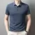 Camisa polo manga curta de seda gelo masculina, camiseta leve com lapela, top ex - comprar online