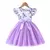 Vestido com babados para crianças, tule floral, princesa fofa, vestidos formais - comprar online
