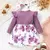 Vestido de princesa floral manga longa para crianças, vestido formal para menin