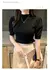 Coreano blusa de manga puff de malha para as mulheres, magro regata, camisa casu - comprar online