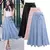 Saias de chiffon com laço para mulheres, comprimento médio, cintura alta, linh - comprar online