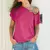 Camiseta irregular de manga curta feminina, casual, ombro oblíquo, tops cruzado - loja online
