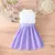 Vestido bordado com babados para crianças, Vestido sem mangas para menina, Vest