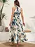 Vestido de férias plus size do presságio, casual, estampa floral, maxi vestido - comprar online