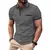 Polo de manga curta de botão masculino, cor sólida, lapela, leve, virada para - loja online