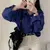 Estilo coreano chique camisa solta, blusa profissional com um colarinho, top sim - Irislandia Variedades