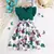 Vestido sem mangas com babados para crianças, verde esmeralda, vestidos florais na internet