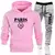 Moletom com capuz listrado e calça treino masculino, roupas esportivas masculin - comprar online