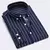 M-5XL 2023 outono nova camisa listrada masculina sólida casual manga longa fino - loja online