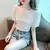 Tops de flores femininos, camisetas de manga curta, roupas casuais com gola redo - loja online