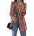 Casaco xadrez de gola slim fit feminino, cardigan, moda, outono, inverno, 2023