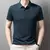Camisa polo manga curta de seda gelo masculina, camiseta leve com lapela, top ex na internet