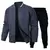 Conjunto de calças bomber masculinas varsity, camisolas casuais, chapéu despor - comprar online