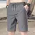 Calção casual com elástico na cintura masculina reta, esportes de seda gelada