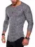 Suéter masculino de malha com base fina e bainha curvada, gola redonda, ajuste - comprar online