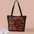 Bolsa de Ombro Bordada Feminina, Bolsa Casual, Bordada, Lona, Phoenix, Étnica - Irislandia Variedades