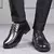 Sapatilhas de pele formal masculina, sapatos casuais, sociais, tendência elegan - Irislandia Variedades
