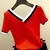 Imagem do Camiseta feminina de malha fina, moda coreana, cor contraste, tops de manga curt