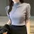 Coreano blusa de manga puff de malha para as mulheres, magro regata, camisa casu