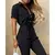 Macacão feminino com cinto monocromático, calças casuais, gola flip, fivela, - loja online