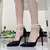 2024 novos sapatos de salto alto feminino arco preto boca rasa moda selecionados