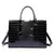 Bolsa luxuosa com padrão de crocodilo, bolsa de ombro feminina de grande capaci