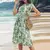 Vestido plissado de manga curto feminino, gola redonda, comprimento do joelho, e - comprar online